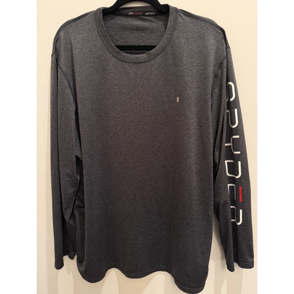 Spyder Men's XL Long Sleeve Performance Sun Shirt Charcoal Heather Gray